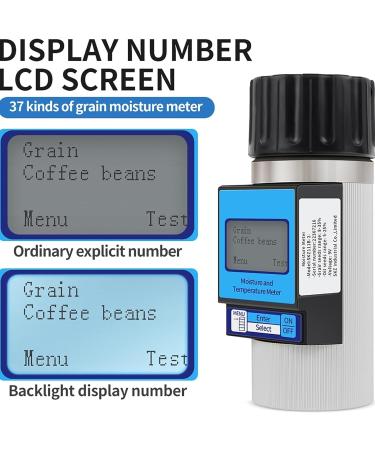 LBMED Grain Humidity Tester Digital Grain Moisture Meter with 37 Measurement Types 0.5% Measurement Error and Without Weighing for Been Rice Wheat Millet Soybean Maize - Buy Online on GoSupps.com