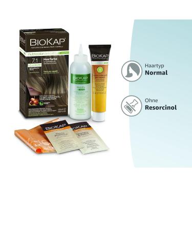 Biocap Rapid Permanent Hair Color 7.1 Swedish Blonde - Vegan Organ Oil 10 Min Exposure Optimal Gray Coverage 80% Natural Ingredients - Shop Now! - Buy Online on GoSupps.com