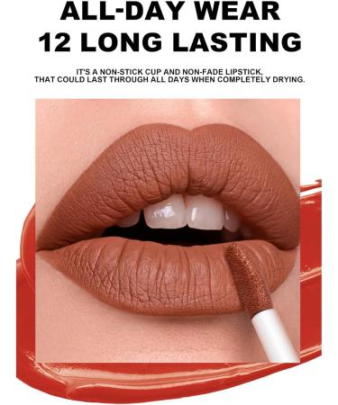 12 Colors Matte Liquid Lipstick Long Lasting Moisturizing Makeup Supplies for Women Girls - Buy Online on GoSupps.com