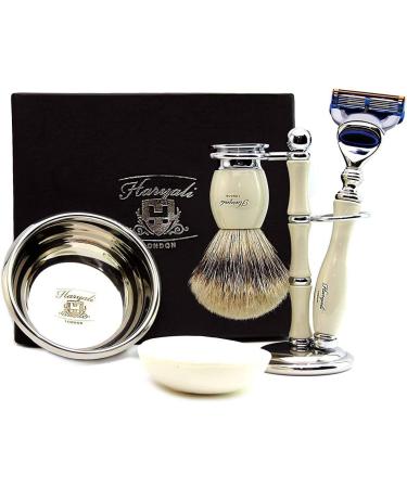 Premium International Shaving Set: Razor Brush Stand Soap & Bowl - Ultimate Grooming Experience - Buy Online on GoSupps.com