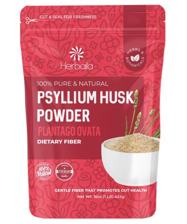 Psyllium Husk Powder, 1 lb. Soluble Fiber Powder, Psyllium Powder, Psyllium Husk Fiber, Psyllium Fiber Powder Unflavored, Ground Psyllium Husk Powder for Baking. Gluten Free, Keto, Vegan, Non-GMO.