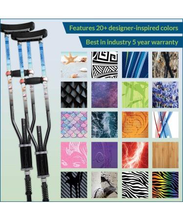 York Nordic Spring Cushion Crutches | Ideal for Sports Injuries & Travel | Adjustable Heights 47-66 inches | Compact Travel Size 22 inches | Black - Buy Online on GoSupps.com