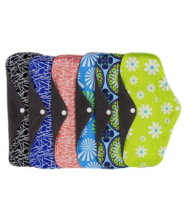 HAPINARY 5pcs Reusable Period Pads Reusable Cloth Pads Mama Cloth Pads Portable Towel Cloth Towel Washable Towel Menstrual Pad Napkin Printing Warp Pad