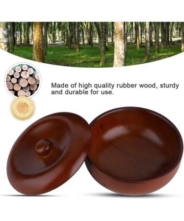 TMISHION Wooden Shaving Bowl with Lid - Men's Shaving Soap Cream Brush Container | Face Cleaning Tools | Foaming Cup with Cover - Buy Online on GoSupps.com