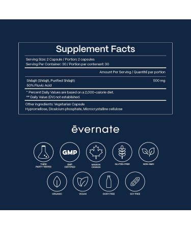 Evernate Shilajit Capsules + Collagen Peptides Powder Bundle Pure Himalayan Organic Shilajit for Men and Women Hydrolyzed Collagen Protein for Energy Vitality Hair Skin Nails Joint Support | Non-GMO Organic 60 Capsules & 300g - Buy Online on GoSupps.com