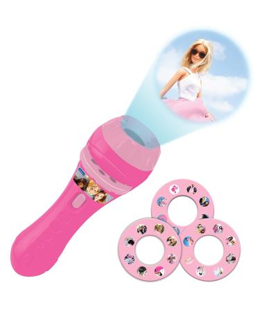 Lexibook LTC050BB Barbie Torch Light and Projector with 3 Discs 24 Images Create Your own Stories