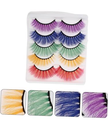FRCOLOR 25 Pairs Fake Eyelashes False Eyelashes Colorful Lashes Strips Colored Eyelashes Colored False Lashes Colored Lashes Halloween Eyelashes Accessories Imitation Bulk 3d - Buy Online on GoSupps.com