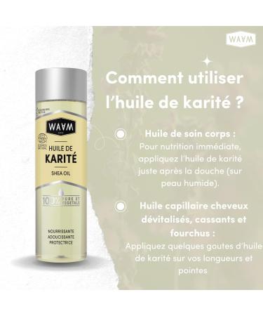 WAAM Cosmetics - Shea Vegetable Oil - 100% Pure & Natural - First Cold Pressed - Nourishing Oil for Skin & Hair - 100ml - Buy Online on GoSupps.com