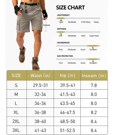 Viodia Men's Hiking Cargo Shorts | Stretch Tactical Shorts for Men | Quick Dry Lightweight | 8 Pockets | 3X-Large Black - Buy Online on GoSupps.com