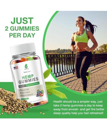 Hemp Gummies 2 Packs for Pain, Sleep, Anxiety - Hemp Gummy 100% Natural Organic Extra Strength High Potency with Pure H mp Oil Extract Vegan Bear Candy - Buy Online on GoSupps.com