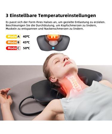 Cervical Neck Traction Device - Double Dynamic 3 Degrees Massage & 50 Warming for Pain Relief - Buy Online on GoSupps.com