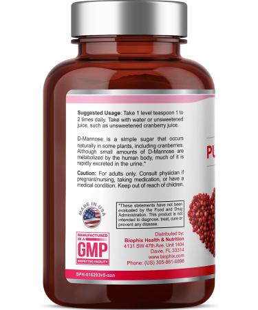 Biophix Pure Mannose Powder 2000mg - 3oz (85g) - Supports Urinary Bladder Tract Health - Buy Online on GoSupps.com