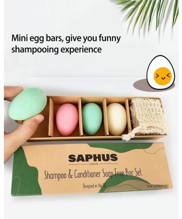 Egg Shampoo Bars & Conditioner Bar Gift Set | Travel Size Solid Shampoo & Conditioner | 4Pc Sampler Set | Sulfate Free & Plastic Free - Buy Online on GoSupps.com