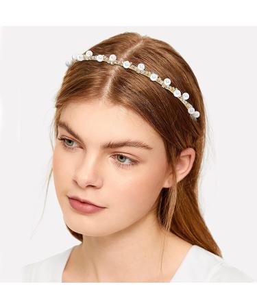 2 Pcs Pearl Rhinestone Headbands - Bridal Hair Hoop for Elegant Women and Girls - Buy Online on GoSupps.com
