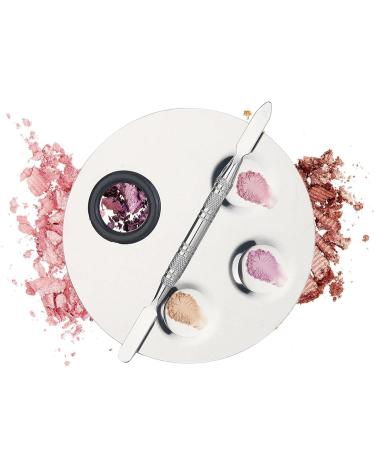  Linsition Metal Palette Hand Makeup Foundation Tray with Double-Ended Toning Stick Specular Shine and Fine Grinding Nail Polish Background - Buy Online on GoSupps.com