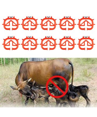 Buy SIKUAI Red Plastic Calf Weaners - 10 Pcs Calf Nose Ring Milk Sucking Preventer for Effective Weaning | Fast International Shipping - Buy Online on GoSupps.com