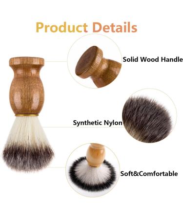 Men's Shaving Brush with Real Wood Base and Nylon Hair - Perfect for Wet Shave | Razor Brush for Shaving Foam - Buy Online on GoSupps.com