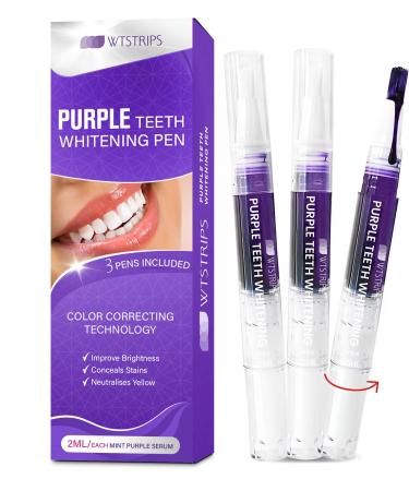 Purple Whitening Gels Pen Purple Teeth Whitening Pen Instant Teeth Whitening Paint Pens Color Correcting for Tooth Stain Removal