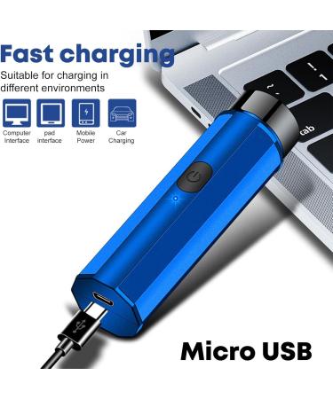 Travel Electric Rechargeable | Electric Shavers for Men Face | USB Rechargeable Mobile Pocket Size Shaver Precision Trimmer Wet Dry Use Travel Foil Shaver Hair Trimmer Blue - Buy Online on GoSupps.com