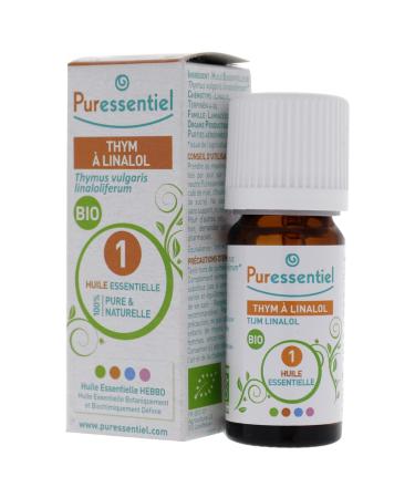 Puressentiel Organic Thyme Linalool Essential Oil - for Use in Essential Oil Diffusers - Relaxes and Reduces Physical and Mental Fatigue - Relieves Cold Cough and Nasal Congestion - 0.17 Oz Thyme Linalol 0.17 Ounce - Buy Online on GoSupps.com