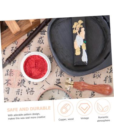 Healeved 1pc Dispensing Plate Tool Powder Seal Envelopes Retro Sealing Stamp Hotfix Wooden Handle 1 count (Pack of 1) Golden - Buy Online on GoSupps.com