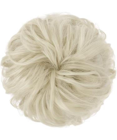FESHFEN Synthetic Messy Bun Hair Piece in Ash Platinum Blonde - Updo Hair Extension for Women, Girls, Kids - 38g - Buy Online on GoSupps.com