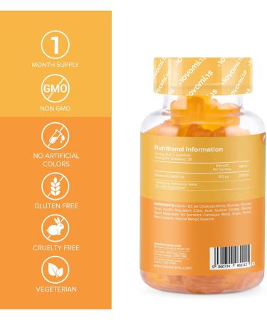 Novomins Vitamin D Gummies - High Strength 4000 IU Chewable Vegetarian Vitamins - Buy Online on GoSupps.com