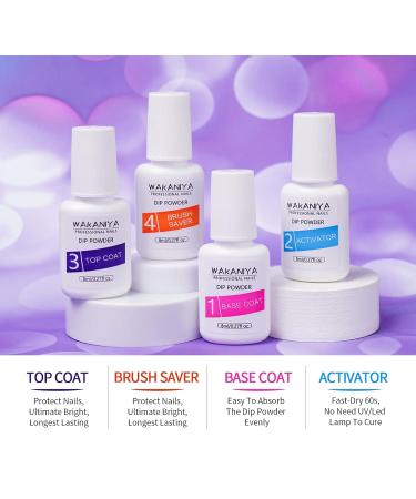 Nail Powder Starter Set | 12 Color Dipping Powder Kit for Home & Salon - Base Top Coat Activator & Brush Included - Buy Online on GoSupps.com