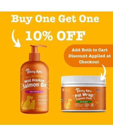 Zesty Paws Wild Alaskan Salmon Oil for Dogs & Cats - Skin & Coat Health - 32 fl oz - Buy Online on GoSupps.com