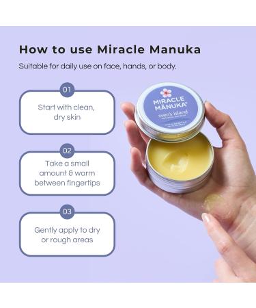 Sven's Island Miracle Manuka - Natural Skin Balm (1.94oz) | Steroid-Free Eczema Cream & Miracle Balm | Dermatologist Approved | With Manuka Leaf Oil | For Dry Sensitive Skin | Made in New Zealand - Buy Online on GoSupps.com