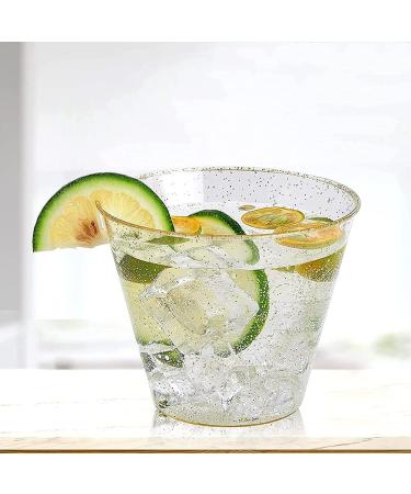 50 Pcs Gold Glitter Plastic Cups URMAGIC 9Oz Disposable Clear Plastic Cups Wedding Party Cups Disposable Wine Glasses Beverage Wine Glass Champagne Cocktail Cup for Halloween Thanksgiving Christmas - Buy Online on GoSupps.com