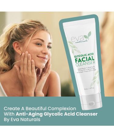 Glycolic Acid Face Wash - Cleanser for Wrinkles, Fine Lines, Hyperpigmentation, Blackheads & Acne (6 Fl Oz) - Buy Online on GoSupps.com
