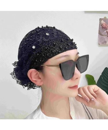 Quzente Lace Hairband Lace Pearl Floral Hairband | Boho Elegant Wide Headwrap Hair Pearl Accessories Lace Hairbands Headwrap for Girls Teens Black - Buy Online on GoSupps.com