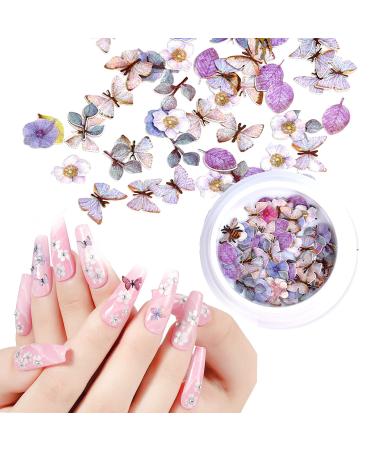 300Pcs 3D Wood Pulp Flower Nail Art Charm Set for DIY Crafting - Nail Charms Butterfly and Bow Design - S1 - Buy Online on GoSupps.com