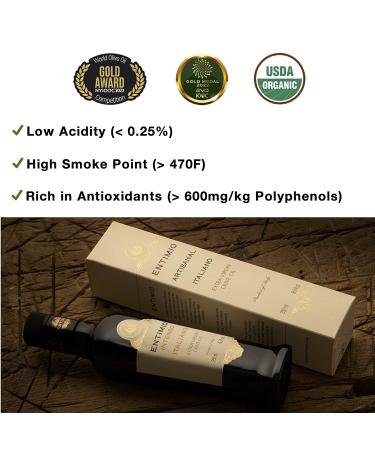 Entimio Intenso 2021 Harvest Robust Organic Olive Oil from Tuscany Italy | High Polyphenols | Award-Winning Early Harvest EVOO 8.5 fl oz - Buy Online on GoSupps.com