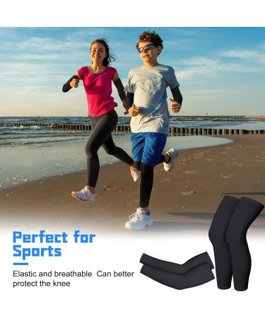 Buy 4 Pairs Kids Thermal Arm & Leg Warmers | Compression Fleece Non-Slip Sleeves for Boys & Girls | M Size | Ideal for Sports & Running - Buy Online on GoSupps.com