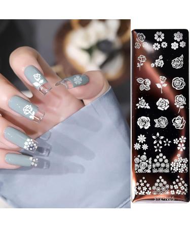 NICENEEDED Nail Art Stamping Plates - Set of 4 with Flower, Christmas, Snow and Elk Patterns - DIY Nail Design Templates - Style 2 - Buy Online on GoSupps.com