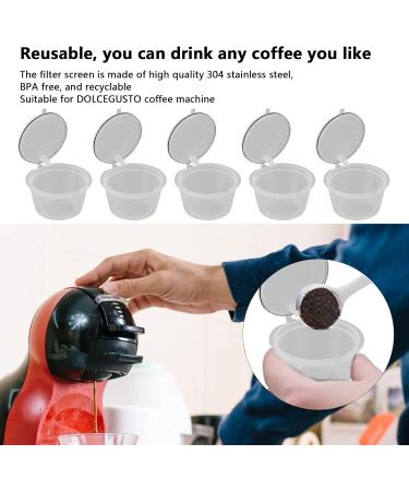 5 Pi ces 50 Ml de Capsule de Caf R utilisable Tasse de Filtre Caf Dosette de Caf avec Cuill re pour Machine Caf (transparent) - Buy Online on GoSupps.com