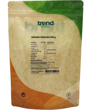 Organic Semolina Flour 500g - Nutrient-Rich All-Purpose Flour Alternative for Cooking & Baking - Certified Organic Vegan Non-GMO - Raw & Additive-Free - Buy Online on GoSupps.com