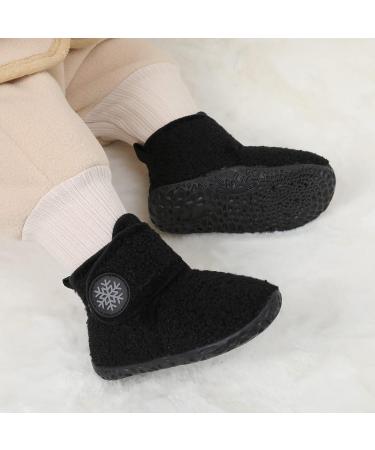 JIASUQI Baby Winter Boots 12-18 Months Black - Soft Infant House Slippers with Anti-Skid Soles - Buy Online on GoSupps.com