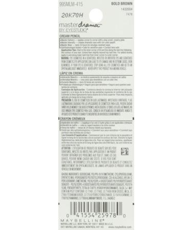 Maybelline New York Eye Studio Master Drama Cream Pencil Liner Bold Brown 415 - 0.01 oz - Buy Online on GoSupps.com