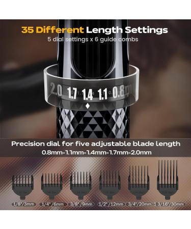 Professional Beard Trimmer & Hair Clipper for Men - Cordless Waterproof 35 Length Settings Adjustable Dial Perfect Gift - Buy Online on GoSupps.com