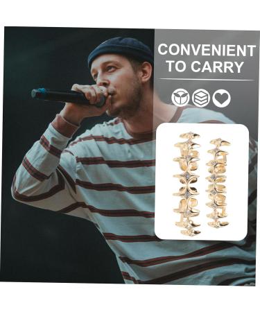 Gold Plated Grills Teeth With Star Diamond Design For Men Women Hip Hop Party Accessory Rapper Costume Prop For Events Parties - Buy Online on GoSupps.com