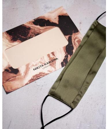 KARIZMA Beverly Hills Silk Face Mask - Olive Designer Fashion Mask for Women | Washable & Reusable 19 Momme Mulberry Silk - Luxury Facemask - Buy Online on GoSupps.com