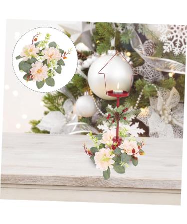 LIFKICH Artificial Garland Ornament Rings Wedding Decorations Candle Holders Candlesticks Eucalyptus Boho Decor Candle Wreath Wedding Party Decoration Plastic Front Door Flowers Picture 1 23.00X23.00X8.00CM - Buy Online on GoSupps.com