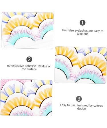 Healeved 5 Pairs Colored False Eyelashes Colors Eye Lashes Fluffy False Eyelashes Colored Cluster Lashes Eyeliner Eyelashes Fake Lashes Individual Fake Eyelashes Kit Imitation - Buy Online on GoSupps.com
