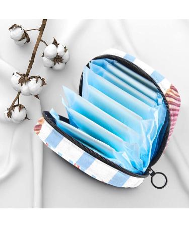 Sea Shell Marine Life Pattern Sanitary Napkin Storage Bag - Portable Menstrual Cup Pocket with Zip for Teens & Women - Buy Online on GoSupps.com