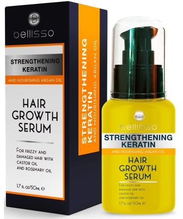Keratin Hair Serum – With Moroccan Argan Oil - Heat Protectant and Anti Frizz Control Treatment for Women and Men - Straightener for All Hair Types Including Curly, Frizzy and Wavy Hair