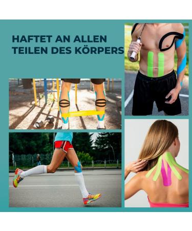 Mobiclinic Fitness Kinesiotape 5cm x 5m | Hypoallergenic Breathable Waterproof Sports Tape for Kinesiological Therapy - Blue - Buy Online on GoSupps.com