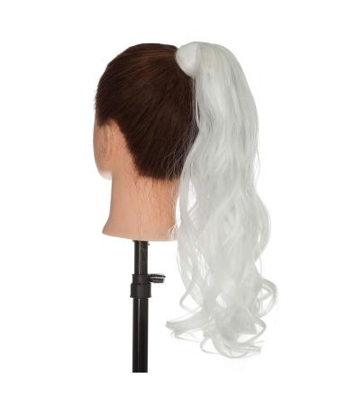 Buy Wavy White Ponytail Hairpiece Braid Clip-in Extension | 43 cm Synthetic Hair Extension for Women - Buy Online on GoSupps.com